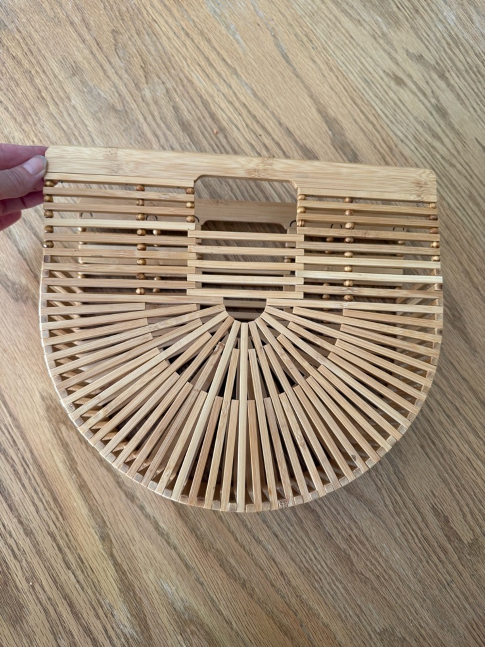 Bamboo Ark Bag Wooden Beach Purse Cult Gaia Inspired Summer Vacation Handbag - Picture 4 of 7